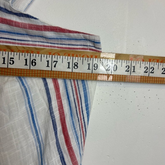 Gap Tall Midi Dress M Linen Blend Striped Summer Vacation Resort Old Money chic - Picture 12 of 16